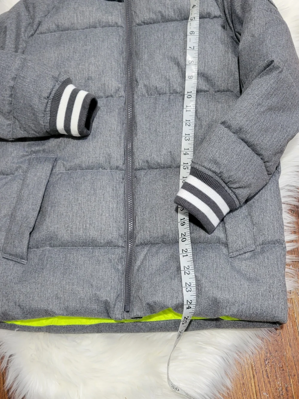 GAP Kids Heather Gray Jacket with Neon Lime Hood
